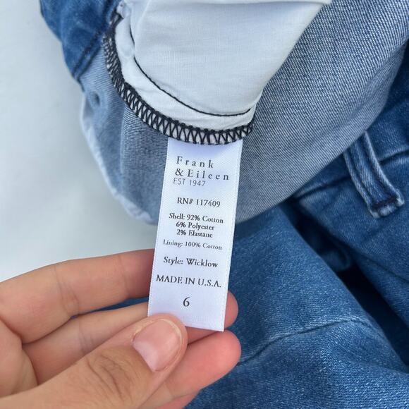 Frank & Eileen Wicklow Italian Performance Denim Jeans Medium 1977 Wash 6 Raw - Picture 9 of 10